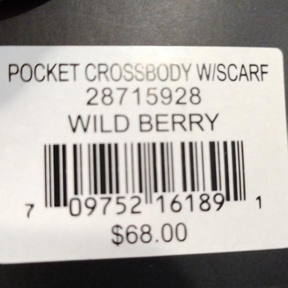 - - Nanette Lepore wild berry faux leather scarf and medallion crossbody - Picture 6 of 8